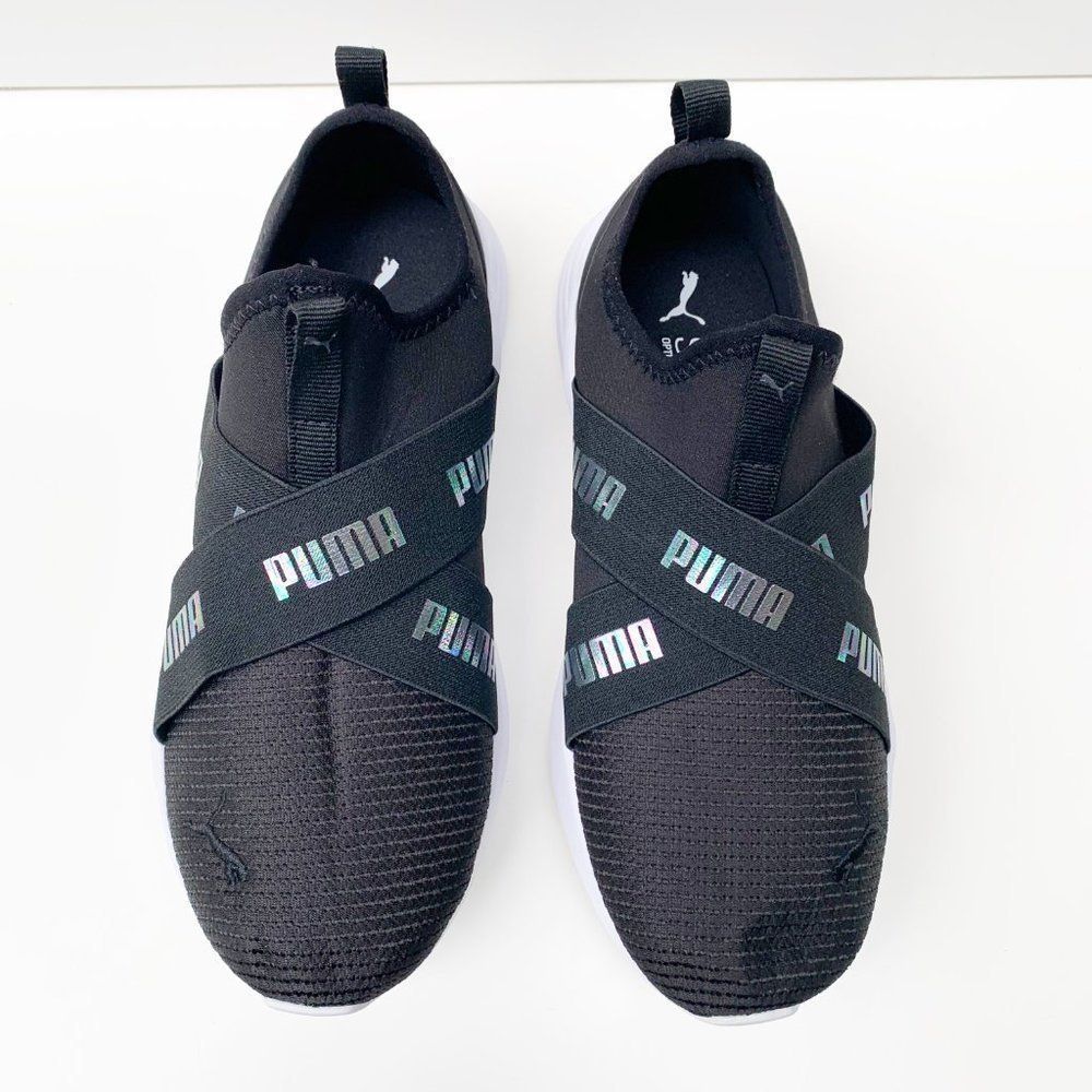 Puma Essential Black Comfort Slip On Sneaker Shoes Size 5Y / 6.5-7 Women - Picture 3 of 13